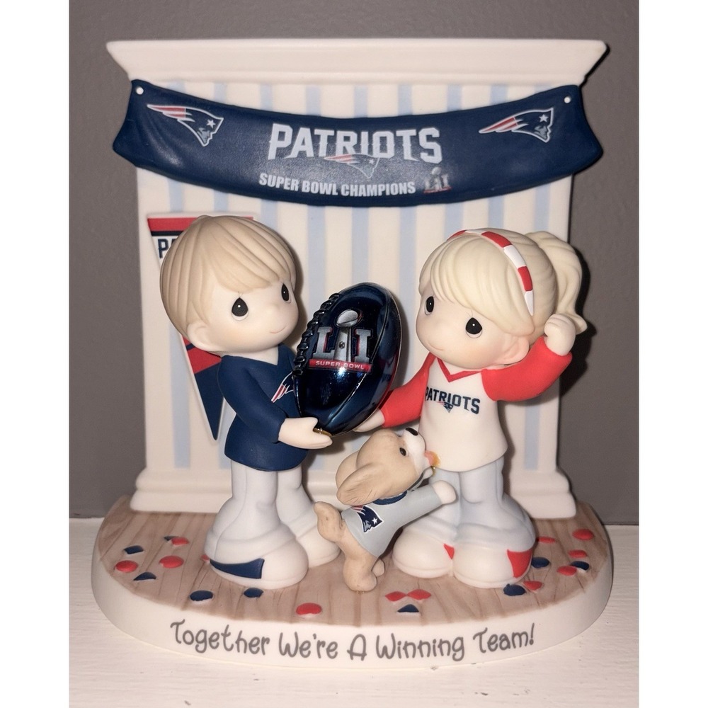 Precious Moments NFL New England Patriots Together We're A Winning Team Figurine